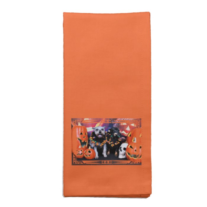 Halloween   Schnauzer Pansy   Chiweenie Nellie Printed Napkin