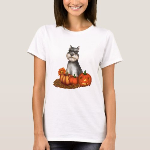 Halloween Schnauzer T_shirt