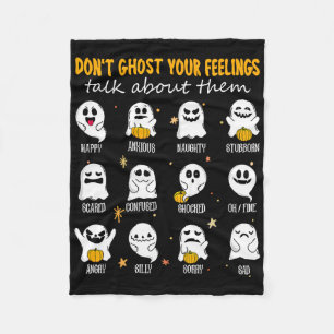 Halloween School Counselor Don't Ghost Your Feelin Fleece Blanket
