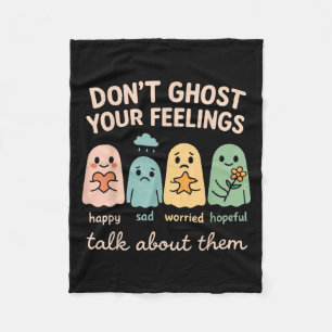 Halloween School Psychologist Shirt Dont Ghost You Fleece Blanket