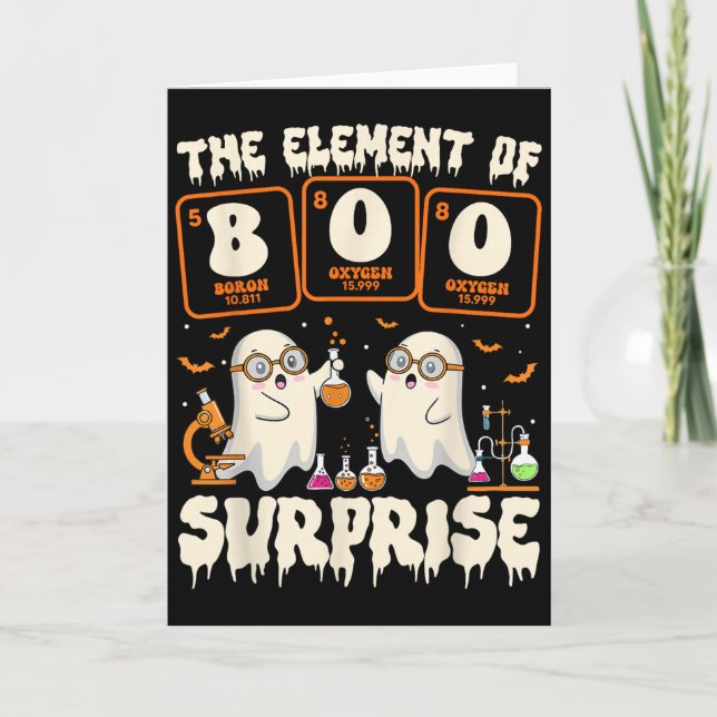 Halloween Science Ghost Teacher The Element Of Sur Card (Front)