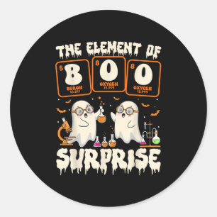 Halloween Science Ghost Teacher The Element Of Sur Classic Round Sticker