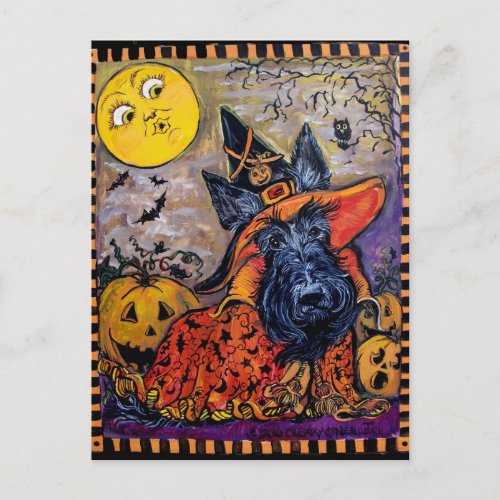 Halloween Scottie Postcard