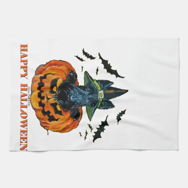 Halloween Scottie Towel (Horizontal)