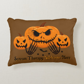 Halloween Scream Therapy Welcome Here Accent Pillow