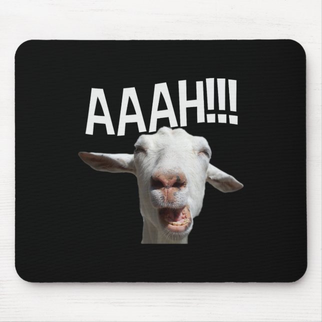 Halloween Screaming Goat Aaah!!! Fun Crazy Goat Pr Mouse Pad (Front)