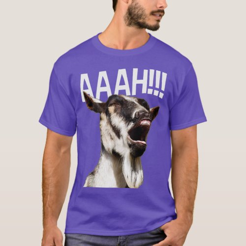Halloween Screaming Goat AAAH  Funny Crazy Goat  T_Shirt