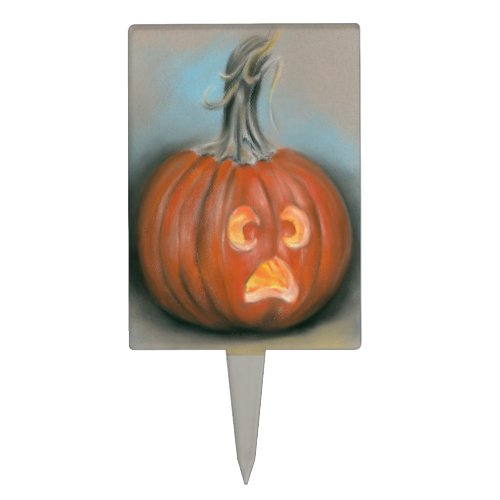 Halloween Screaming Jack O Lantern Pumpkin Pastel Cake Topper