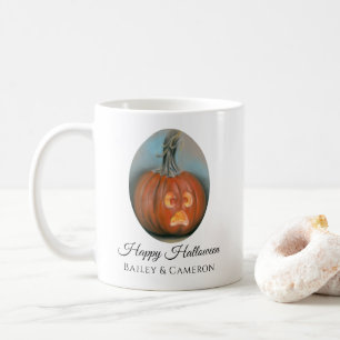 Halloween Screaming Jack O Lantern Pumpkin Pastel Coffee Mug