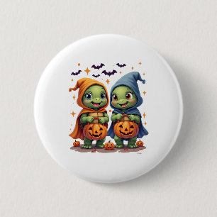 Halloween Sea Turtle Ghost Turtles T-Shirt Button