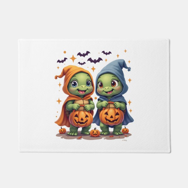 Halloween Sea Turtle Ghost Turtles T-Shirt Doormat (Front)
