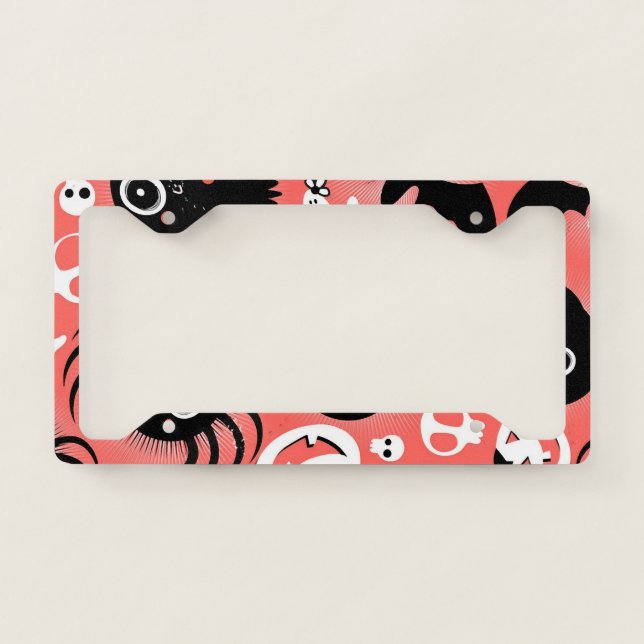 Halloween seamless pattern  license plate frame (Front)