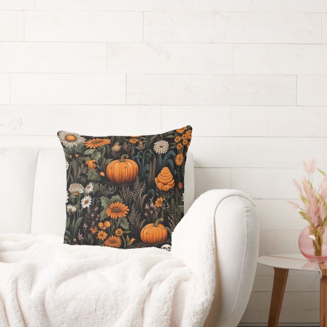 Halloween Seamless Pattern Throw Pillow (Couch)