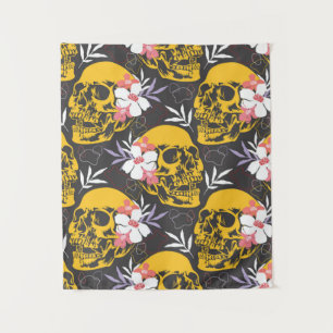 Halloween seamless pattern with colorful and scary tapestry