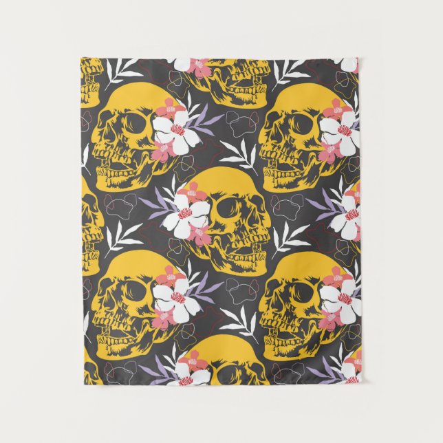 Halloween seamless pattern with colorful and scary tapestry (Front)