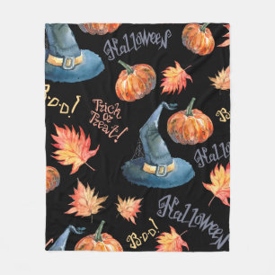 Halloween seamless pattern with halloween pumpkin, fleece blanket