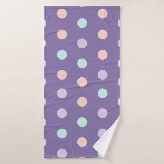Halloween seamless pattern with polka dots isolate bath towel (Bath Towel)