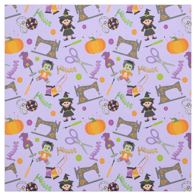 Halloween Seamstress Sewing Notions  Fabric (Swatch)