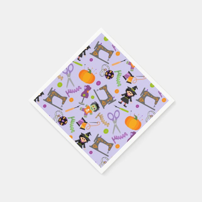 Halloween Seamstress Sewing Notions Napkins (Corner)