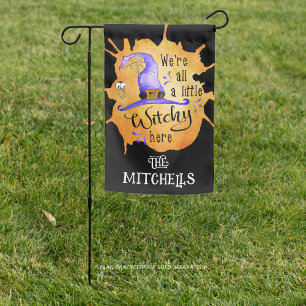 Halloween Season Funny Witch Saying Garden Flag