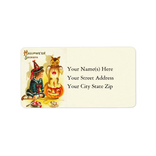 Halloween Secrets Vintage Address Label