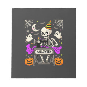 Halloween Sewing Skeleton Spooky Ghost Pumpkin Sew Notepad