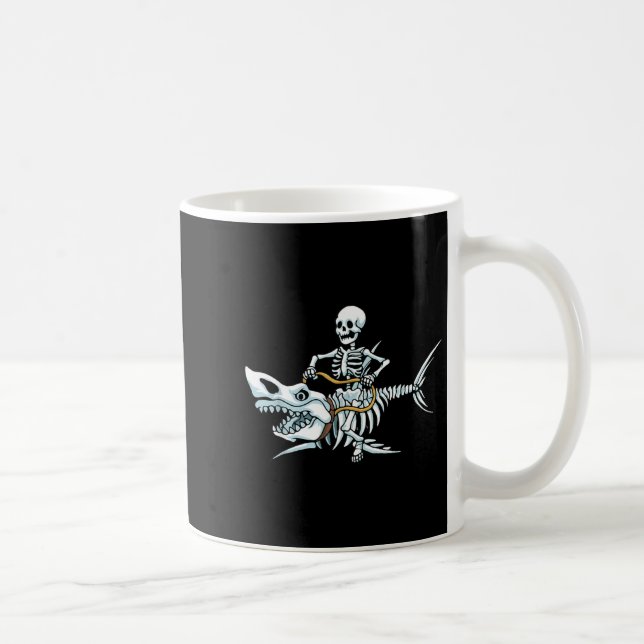 Halloween Shark Skeleton Funny Halloween Coffee Mug (Right)
