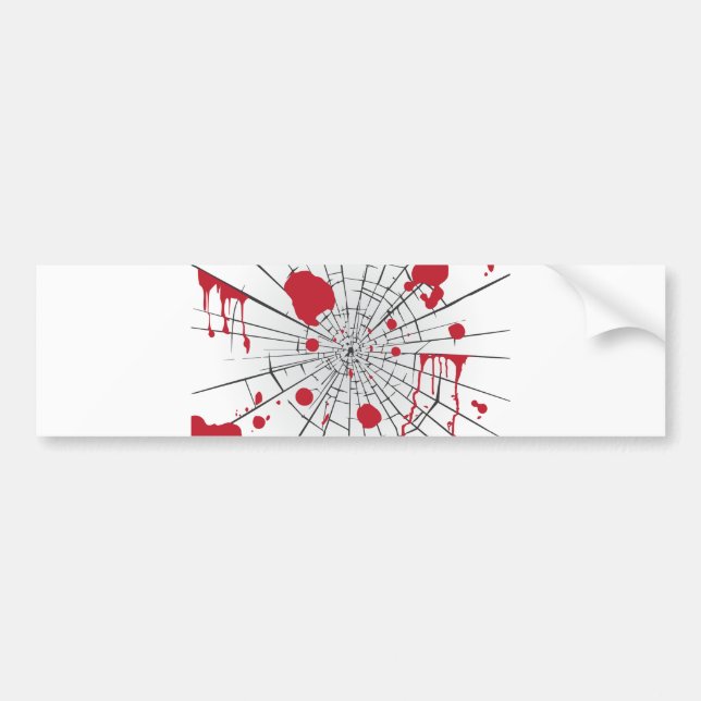 halloween shattered glass bumper sticker (Front)