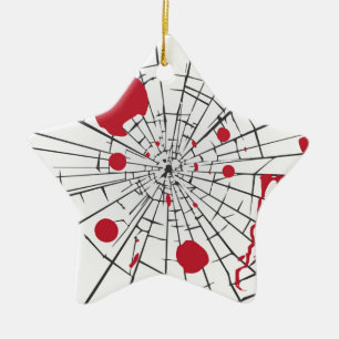 halloween shattered glass ceramic ornament