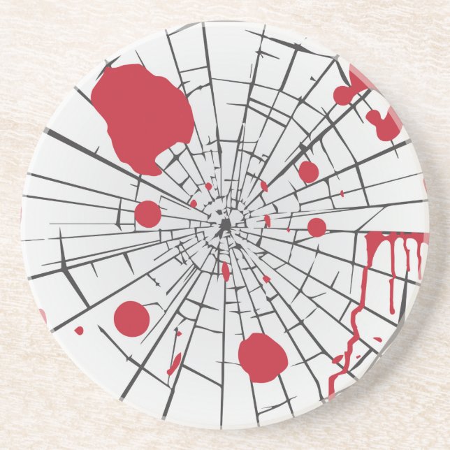halloween shattered glass coaster (Front)
