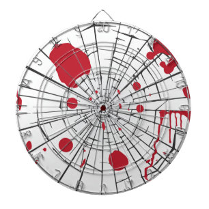 halloween shattered glass dartboard with darts