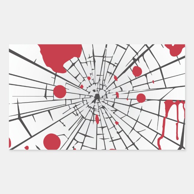 halloween shattered glass rectangular sticker (Front)