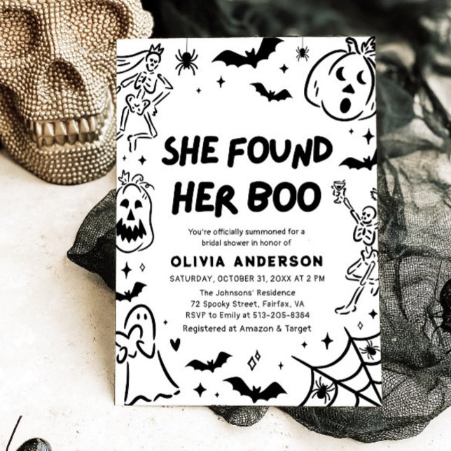 Halloween She Found Her Boo Bridal Shower Invitation (Halloween She Found Her Boo Bridal Shower Invitation)