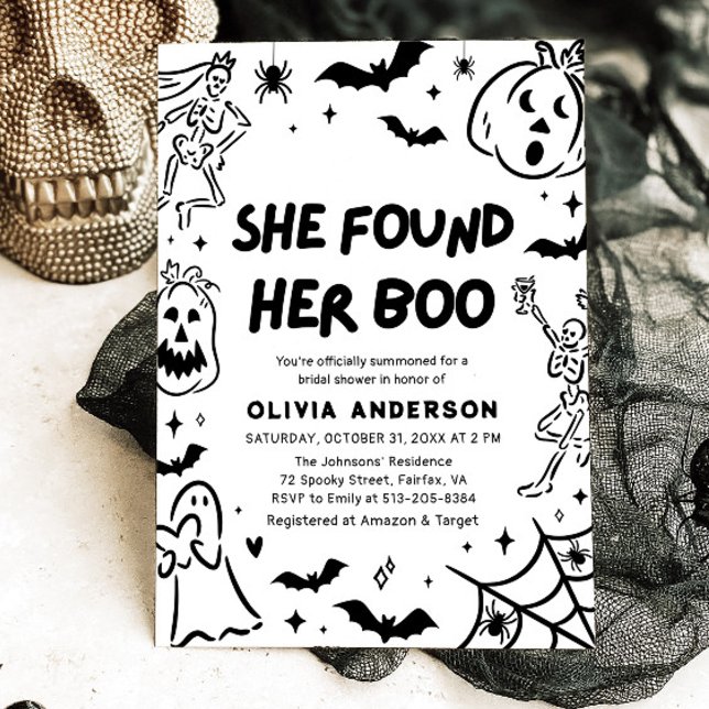 Halloween She Found Her Boo Bridal Shower Invitation (Halloween She Found Her Boo Bridal Shower Invitation)