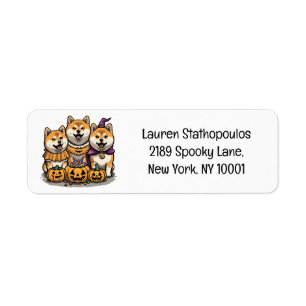 Halloween Shiba Inu Dogs Label