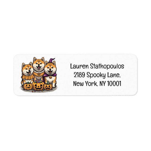 Halloween Shiba Inu Dogs Label (Front)