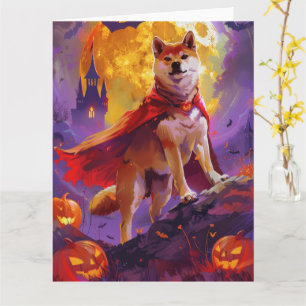 Halloween Shiba Inu Vampire Pumpkins Scary  Card