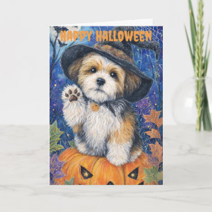 Halloween Shih Tzu Dog Holiday Card