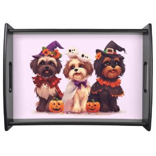 Halloween Shih Tzu Dogs Serving Tray