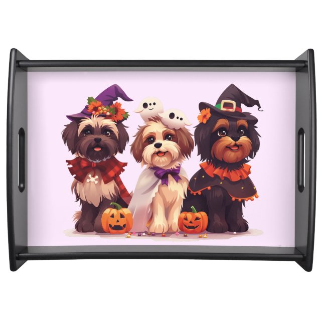 Halloween Shih Tzu Dogs Serving Tray (Front)