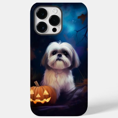 Halloween Shih Tzu With Pumpkins Scary Case-Mate iPhone 14 Pro Max Case