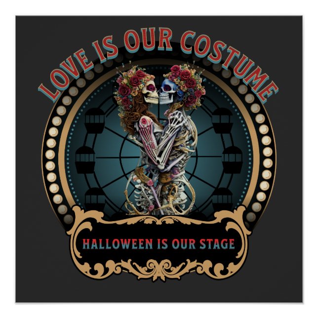 Halloween Shirt | Dancing Skeleton Tee | Coffee Ad Poster (Front)