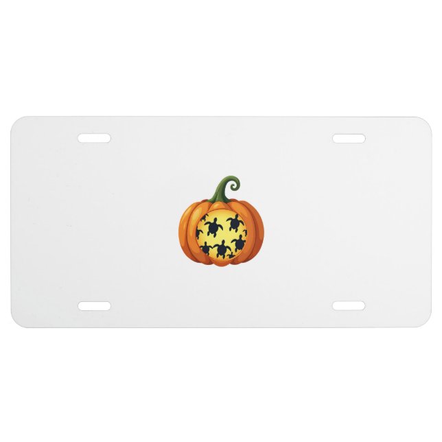 Halloween Shirt Pumpkin Turtle Sea Halloween Costu License Plate (Front)