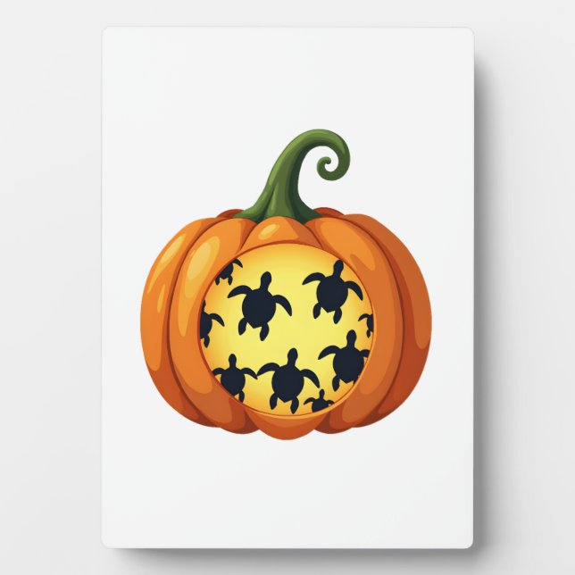 Halloween Shirt Pumpkin Turtle Sea Halloween Costu Plaque (Front)