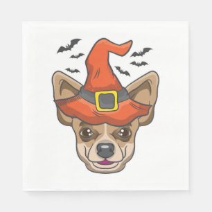 Halloween Shirt Witch Chihuahua Costume Gift Napkins