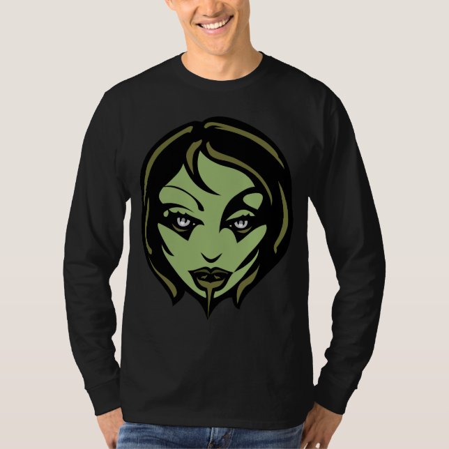 Halloween Shirt Zombie Shirt Fun Zombie Girl Tee (Front)