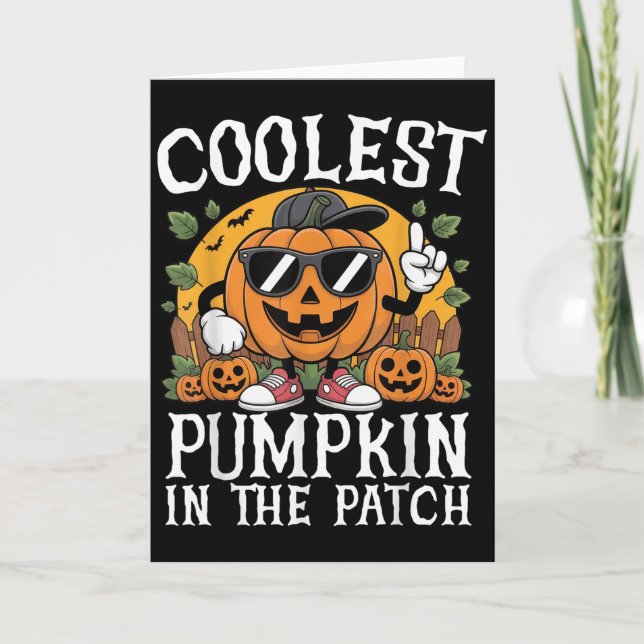 Halloween Shirts Boys And Kids Coolest Pumpkin In  Card (Front)