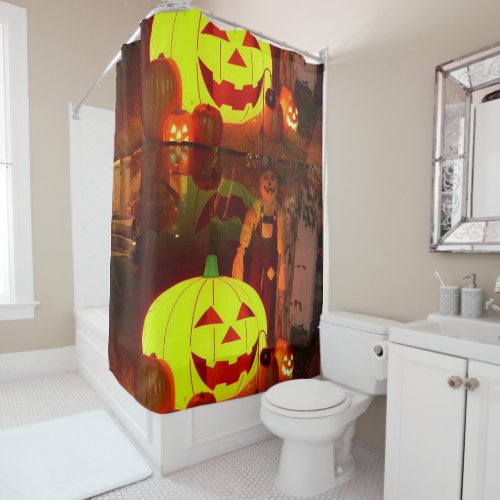 Halloween Shower Curtain Scarecrow Shower Curtain