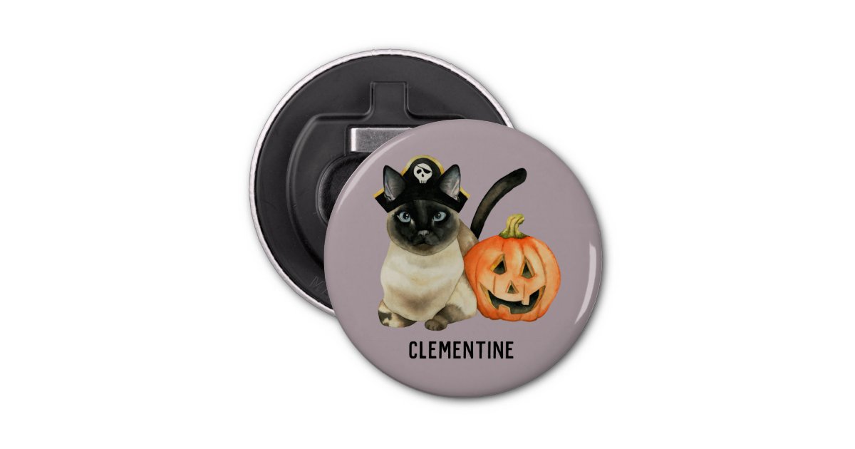Halloween Siamese Cat Add Your Name Bottle Opener Zazzle Com