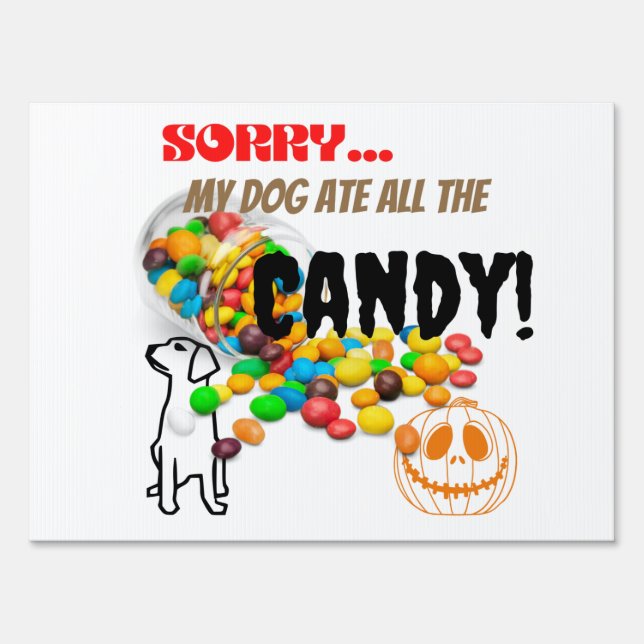 Halloween sign candy dog treats (Front)